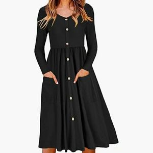 Witchy Long Sleeve Skater Dress with Pockets